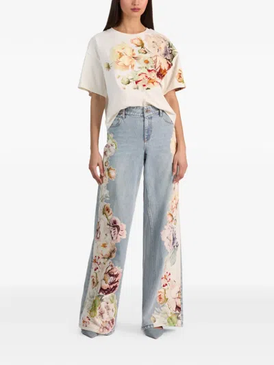 AMAZING FLORAL-PRINT JEANS