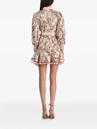 Alice And Olivia Lucy Mini Shirt Dress Sunset Grove English Rose In Multi