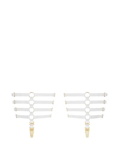 Maison Close Multi-strap Garters In White