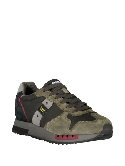 Blauer Black Leather Men Sneaker In Multi