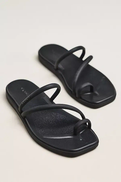 Crocs Womens  Miami Toe Loop Sandals In Black