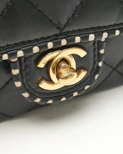 Pre-owned Chanel Classic Mini Rectangular Single Flap Bag In Black