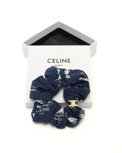 Celine Céline Triomphe Scrunchie In Blue