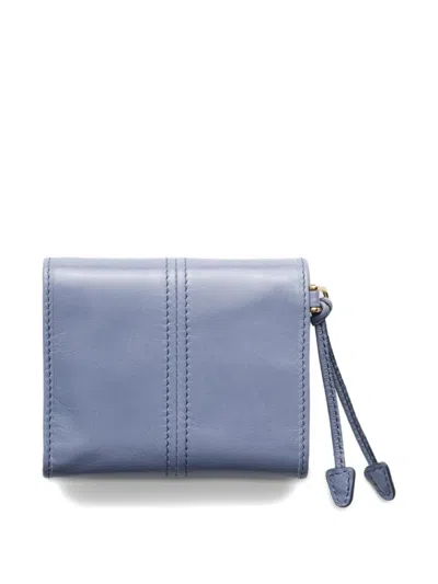 Prada Small Leather Wallet In Blue