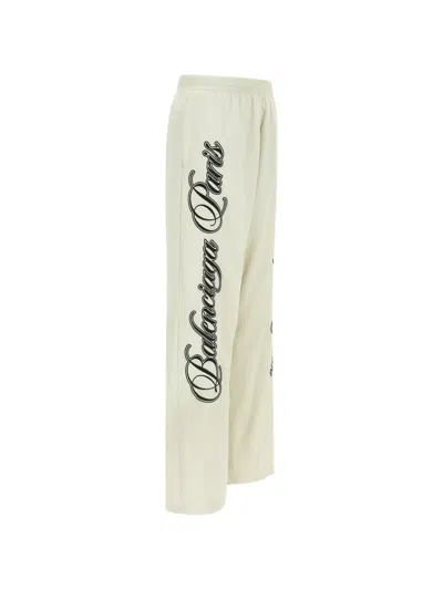 Balenciaga Multicolor Cursive Reversible Pants In Neutral