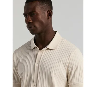 Perry Ellis Men's Ribbed Button Front Shirt In Brown