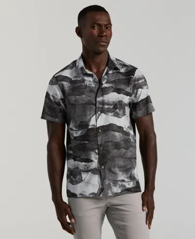 Perry Ellis Men's Cotton Abstract Wave Print Shirt In Black
