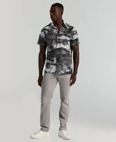 Perry Ellis Men's Cotton Abstract Wave Print Shirt In Black