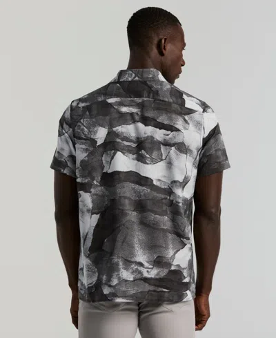 Perry Ellis Men's Cotton Abstract Wave Print Shirt In Black