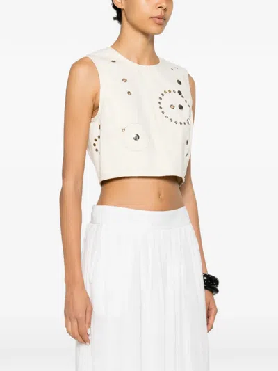 Chloé Stud-embellished Crop Top In Multi