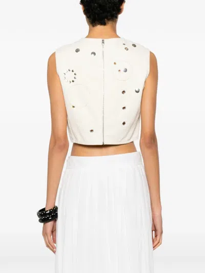 Chloé Stud-embellished Crop Top In Multi