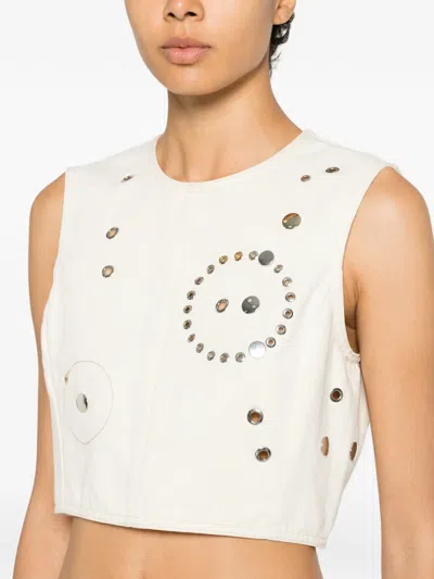 Chloé Stud-embellished Crop Top In Multi