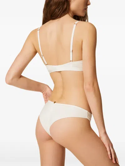 Twinset Charmeuse Triangle Bra In White