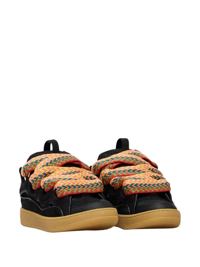 Lanvin Curb Lace-up Sneakers In Black