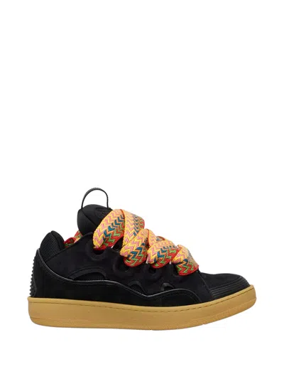 Lanvin Curb Lace-up Sneakers In Black