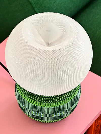 Wontek Ancient Aliens Geometric-pattern Table Lamp In Green