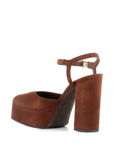 Sergio Levantesi Suede Platform Sandals In Brown