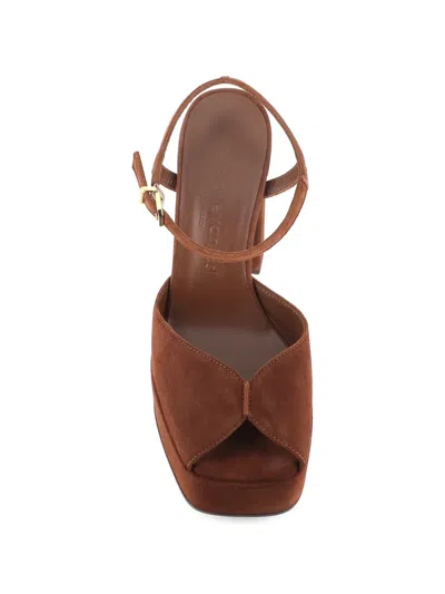 Sergio Levantesi Suede Platform Sandals In Brown