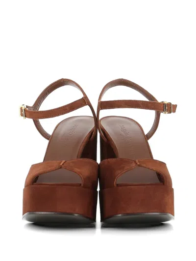 Sergio Levantesi Suede Platform Sandals In Brown