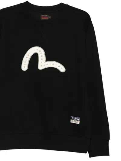 Evisu Logo-patch Sweatshirt In Black