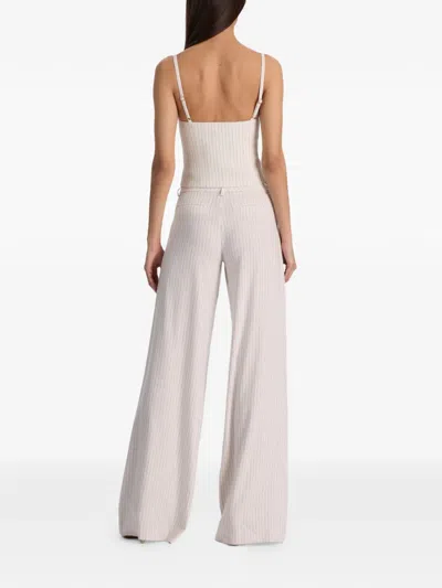 Alice And Olivia Eric Stripe-pattern Trousers In Neutral