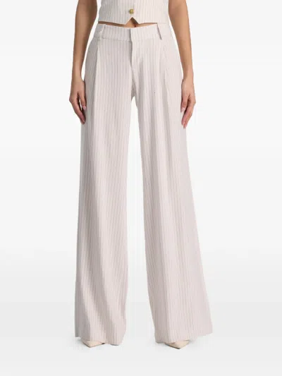 Alice And Olivia Eric Stripe-pattern Trousers In Neutral