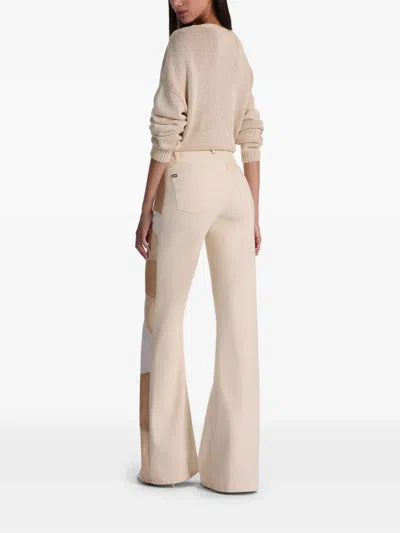 Alice And Olivia Beautiful Patchwork Jeans In Neutral