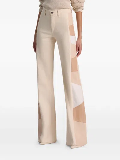 Alice And Olivia Beautiful Patchwork Jeans In Neutral