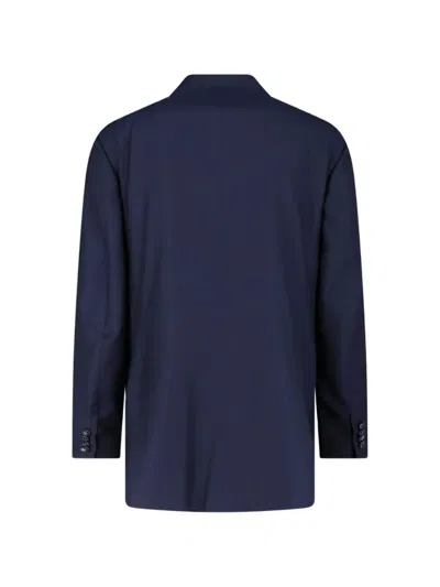 Kiton Double-breasted Suit In Blue