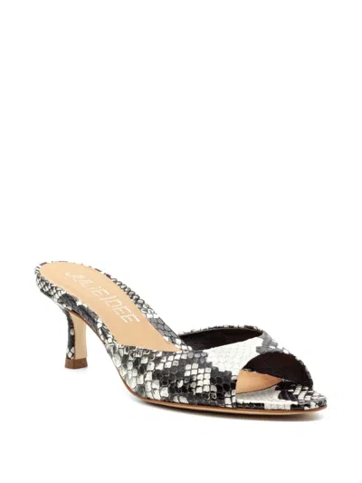 Julie Dee Python-print Leather Sandals In Multi