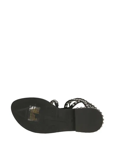 Ash Precious Stud-embellished Cage Sandals In Black