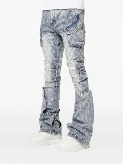Guapi Coffin Arc Embellished Jeans In Blue