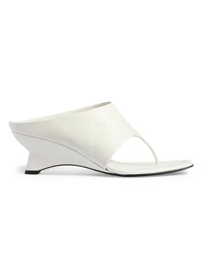 Khaite Marlow 55 Leather Mules In White