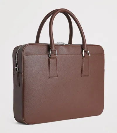 Sandro Paris Leather Slim Briefcase In Red