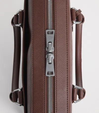 Sandro Paris Leather Slim Briefcase In Red