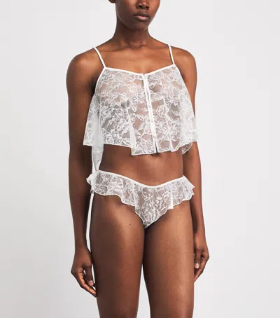 Fleur Du Mal Lace Jasmine Flutter Camisole In White