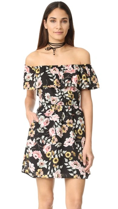 Shop Cupcakes And Cashmere Trenton Everly Floral Dress In Black