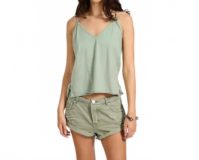 One Teaspoon Bandit Low Rise Short In Super Khaki In Gray