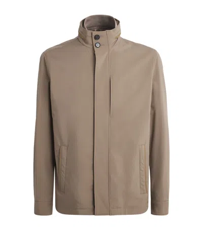 Paul & Shark Typhoon Button Fastening Jacket In Brown