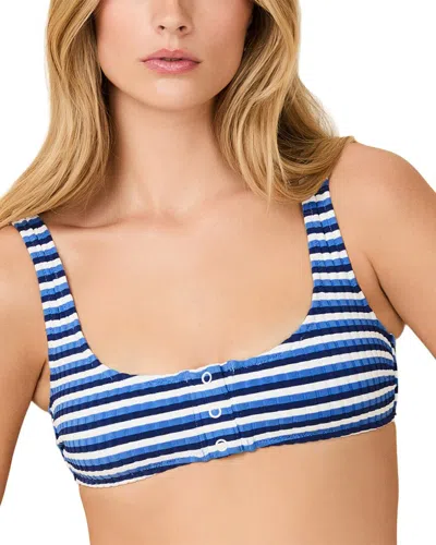 Solid & Striped The Elle Button Top In Blue