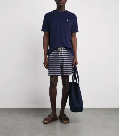 Polo Ralph Lauren Cotton Club Bar Stripe Textured Pull On Short In Blue