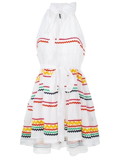 Lisa Marie Fernandez Mini Babydoll Dress In Abstract, White.