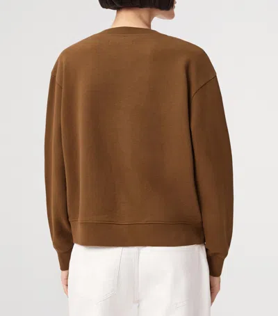 Allsaints Cotton Luck Embellished Pippa Sweatshirt In Brown