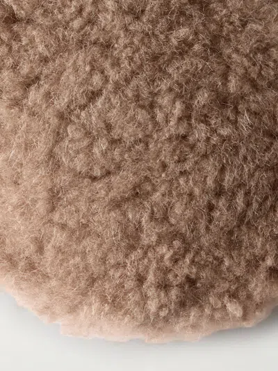 Brunello Cucinelli Shearling Flat Cap In Metallic