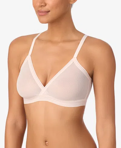 Dkny Sheer Stripe Bralette Dk7626 In White