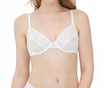 Skarlett Blue Dare Dot Pattern Unlined Underwire Bra In White