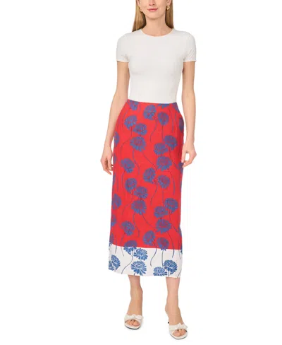 1.state Printed Column Skirt In Red