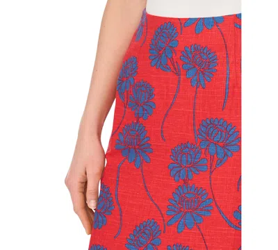 1.state Printed Column Skirt In Red