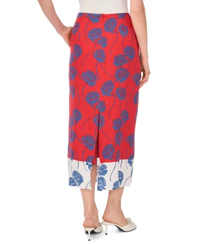 1.state Printed Column Skirt In Red