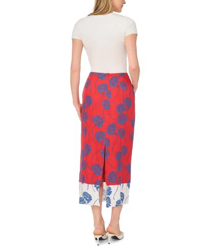 1.state Printed Column Skirt In Red